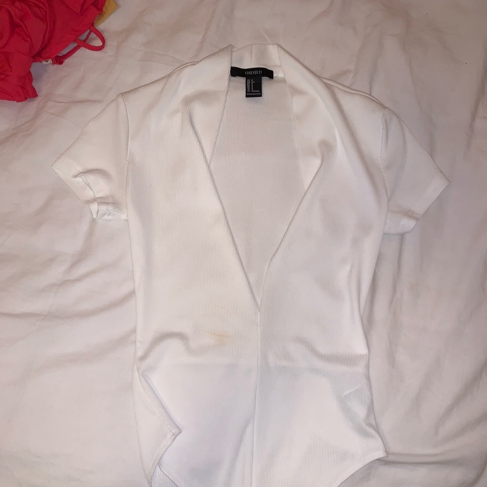 White low cut bodysuit
